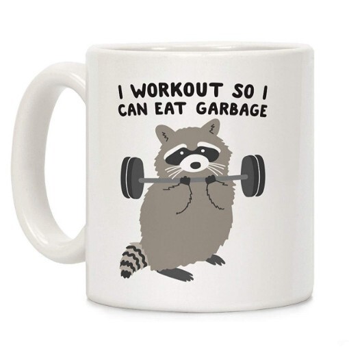 I Workout so I can eat garbage ceramic Mark Cup 350ml ceramic milk…
