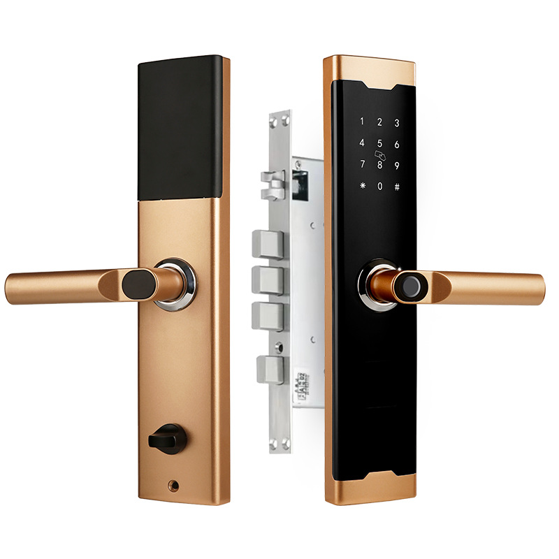 家庭别墅防盗门木门公寓家用智能锁 指纹密码锁电子感应卡锁批发