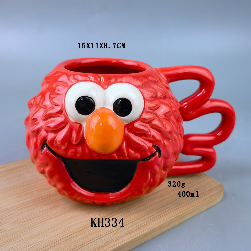 Taza de cerámica 3D con diseño de pájaro, taza de agua para parejas, regalo de oficina