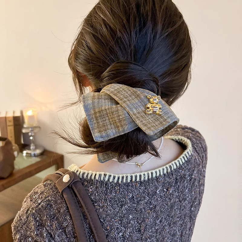 Toallas cuadradas de alta sensación arco intestino grueso anillo de cabello red rojo 2025 nuevo caballo de cola alta cuerda de cabello de niñas correa de cabello