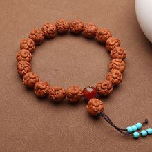 明星热卖龙纹桃核雕刻小象吉祥如意手串,男女通用,小籽尺寸1.25左