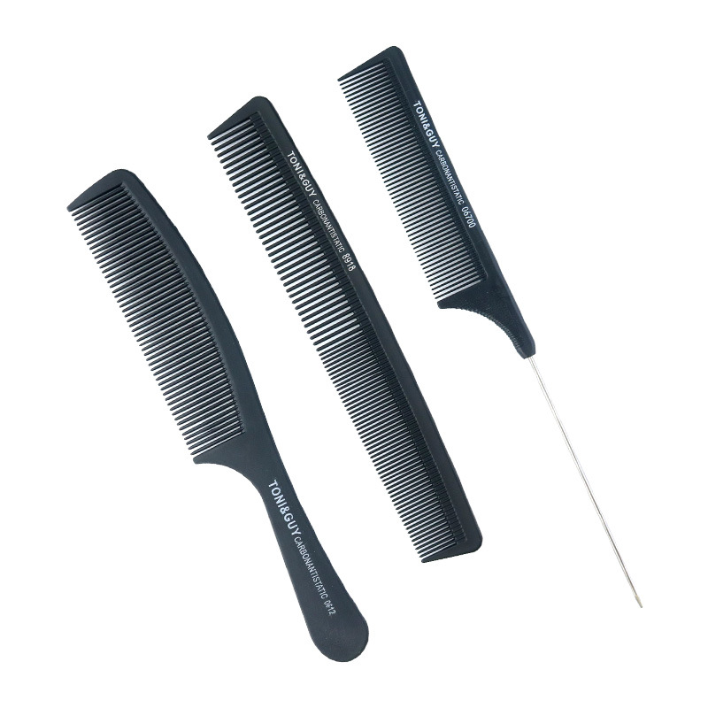 Peine de peluquería de fibra de carbono de venta caliente transfronterizo Peine de peinado para peluquería Peine para recoger peine para el cabello con tapa Tony Peine para cortar el cabello Peine para el cabello