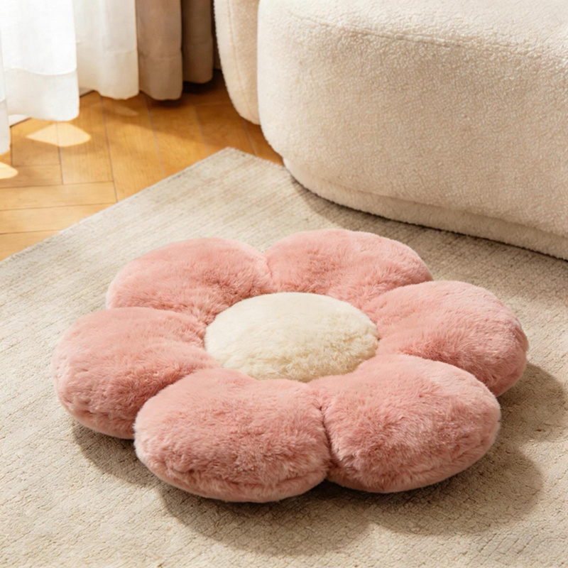 Cojín de Tatami con Forma de Flor de Peluche Corto Suave para Oficina y Auto image 8