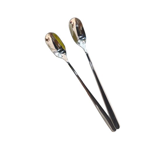 Stainless steel long-handled dessert spoon long-head mixing spoon household commercial coffee spoon seasoning spoon ice spoon milk tea spoon