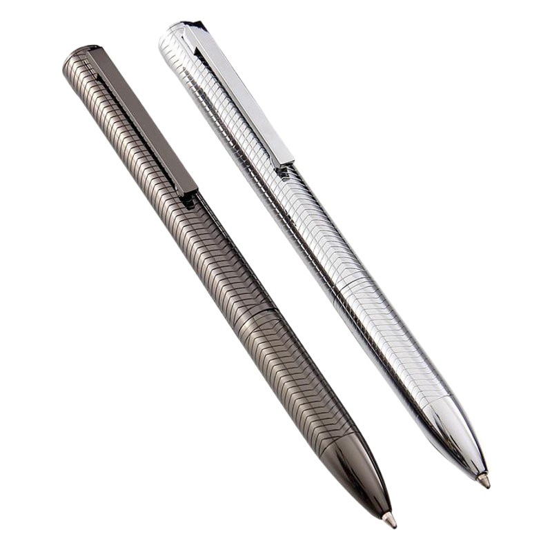 Fábrica al por mayor metal galvanoplastia giratoria bolígrafo negocio publicidad regalo aceite pluma impresa LOGO entrega de una sola pieza