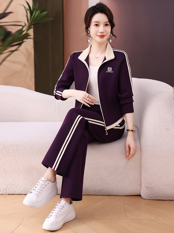 休闲运动服套装女士春秋2025新款秋季时尚洋气减龄妈妈卫衣两件套|undefined