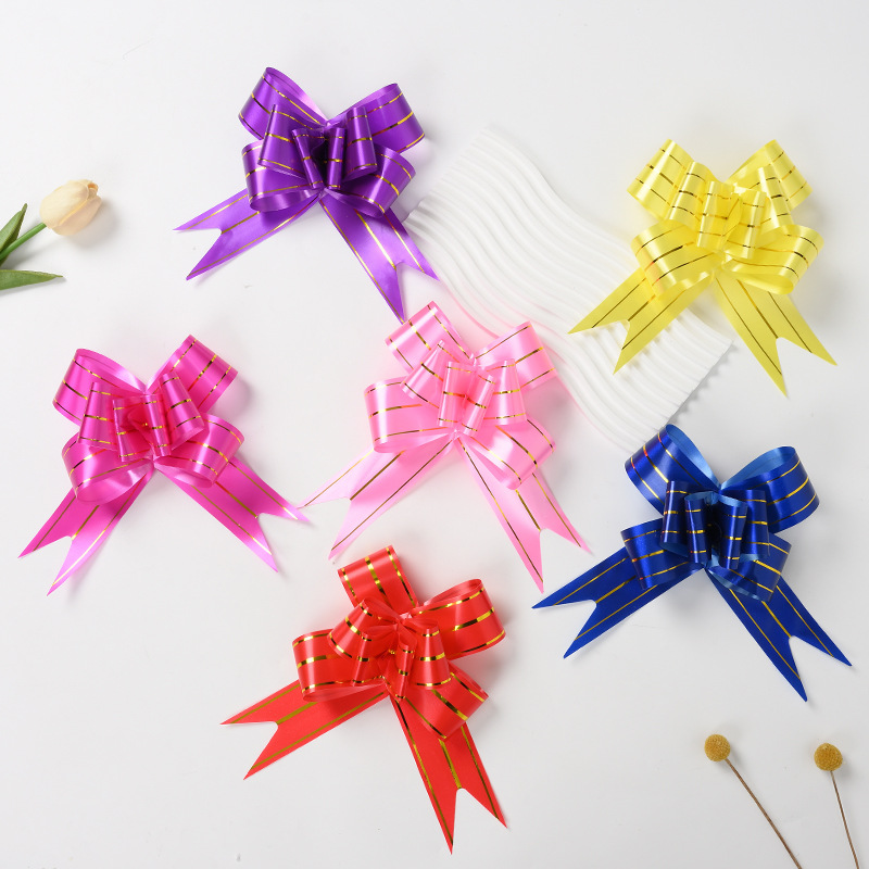 Comercio extranjero transfronterizo 50 tres arcos de alambre de oro mano de flores regalos de Navidad paquetes de regalos decoración de flores tiradas cinta