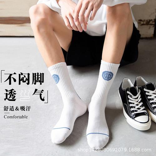 Couple's tall socks Zhuji wholesale student crew socks for spring and autumn season, men's long socks basketball socks