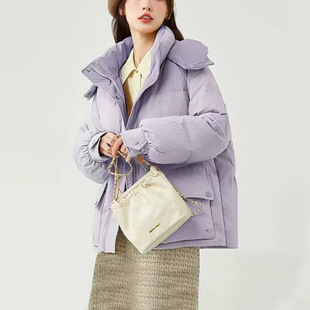 Cotton-padded jacket Women's Short New Loose Cotton-padded Coat Hooded Small Bread Coat Coat Bubble Padded