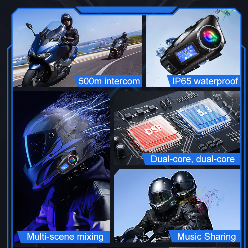 Q58MAX クロスボーダー特別ヘルメット Bluetooth ヘッドセット MP3 ミキシング音楽共有 LCD スクリーン FM インターホンヘルメットヘッドセット|undefined