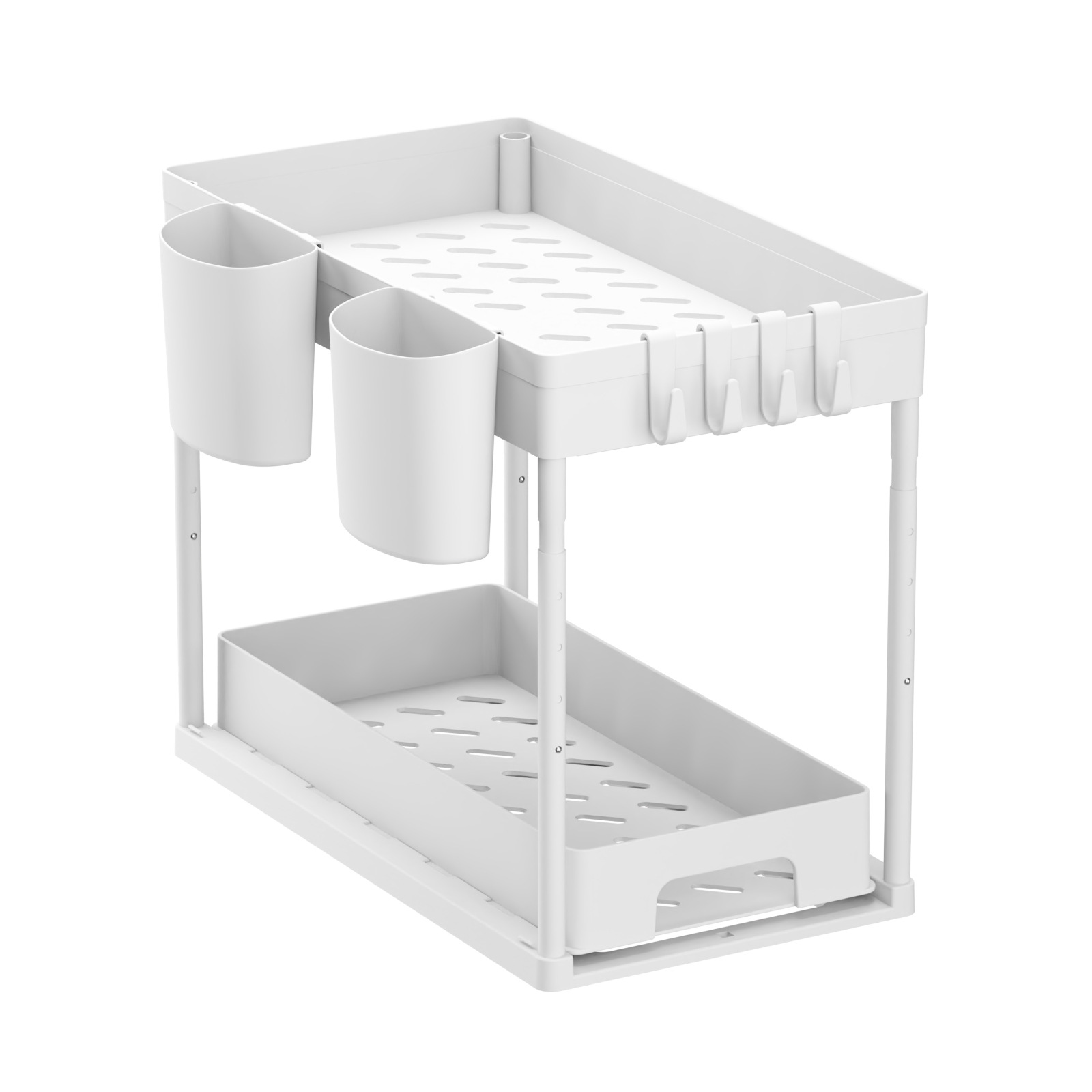 Amazon fregadero de almacenamiento rack multi-funcional de plástico de doble capa de cocina de almacenamiento de rack extraíble de almacenamiento de baño rack