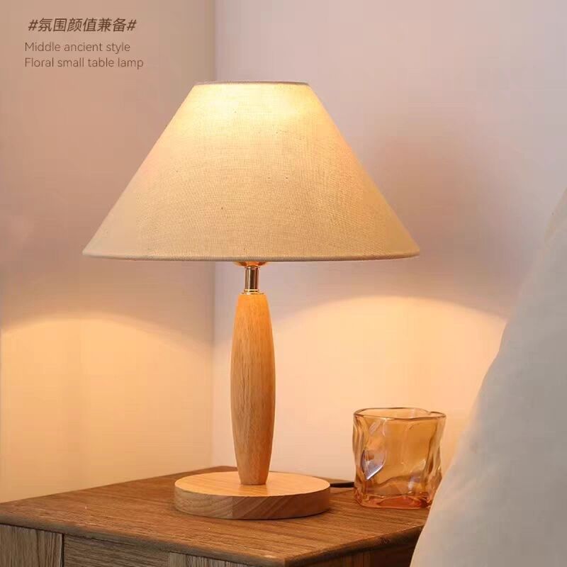 Lamp Bedroom Bedside Lamp Nordic Japanese Style Modern Minimalist Home Warm Creative Remote Control Solid Wood Hotel Decorative Table Lamp