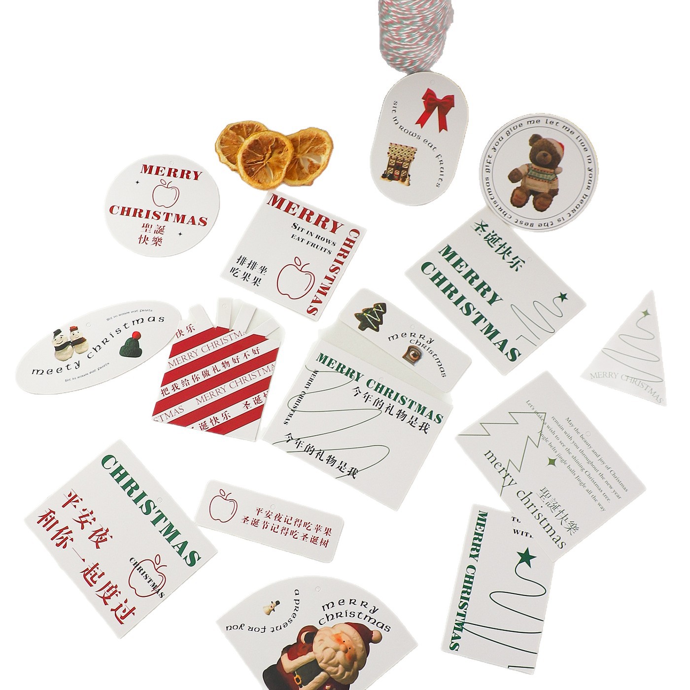 Tarjetas de Navidad de siete colores cordier regalo de regalo tarjeta de decoración diy flores artesanales floristas tarjetas de embalaje de flores