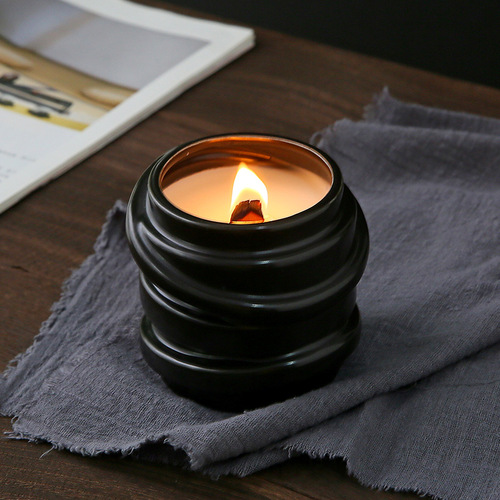 Cross-border candle cup aromatherapy DIY empty cup decoration candle holder creative ceramic candle jar home use minimalist candle vessel