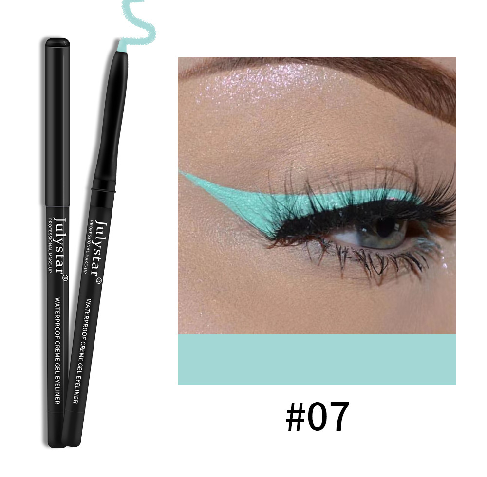 Gel colorat durabil Julystar, creion de ochi alb, rezistent la apă și care nu se întinde ușor_voghion.com