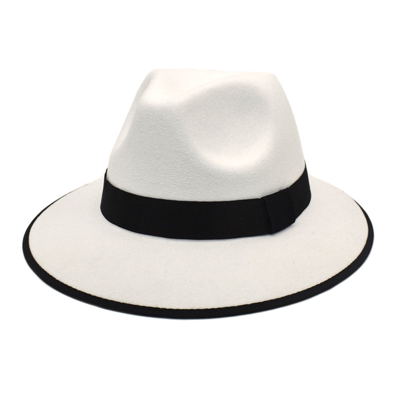 New European and American Spring British Style Pure Wool Top Hat Men's and Women's Imitation Felt Hat Gentleman's Jazz Hat_voghion.com
