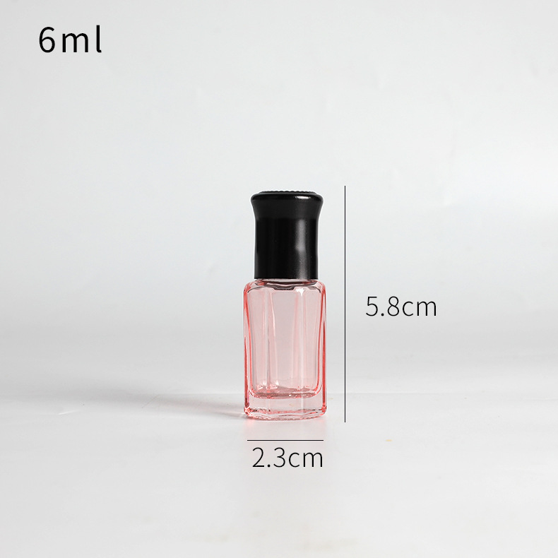 Botella de bola de rodillo de 10ml botella de perfume de aceite esencial de vidrio engrosado colorido sub-botella de viaje pequeña botella vacía botella de cuentas de muestra de masaje