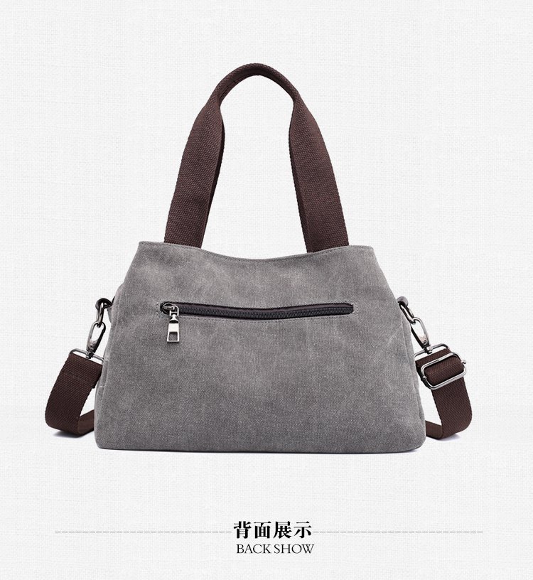 New casual canvas European and American women's single-shoulder bag, solid color trendy women's bag and handbag, cross-border one-piece consignment worldwide undefined