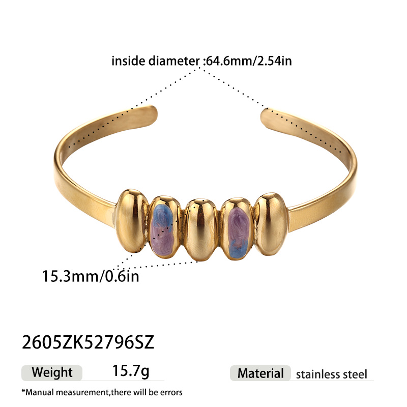 Tina Europa y los Estados Unidos transfronterizos de acero inoxidable 18k pulsera de oro de nicho de alto nivel abierto pulsera de acero de titanio joyas al por mayor