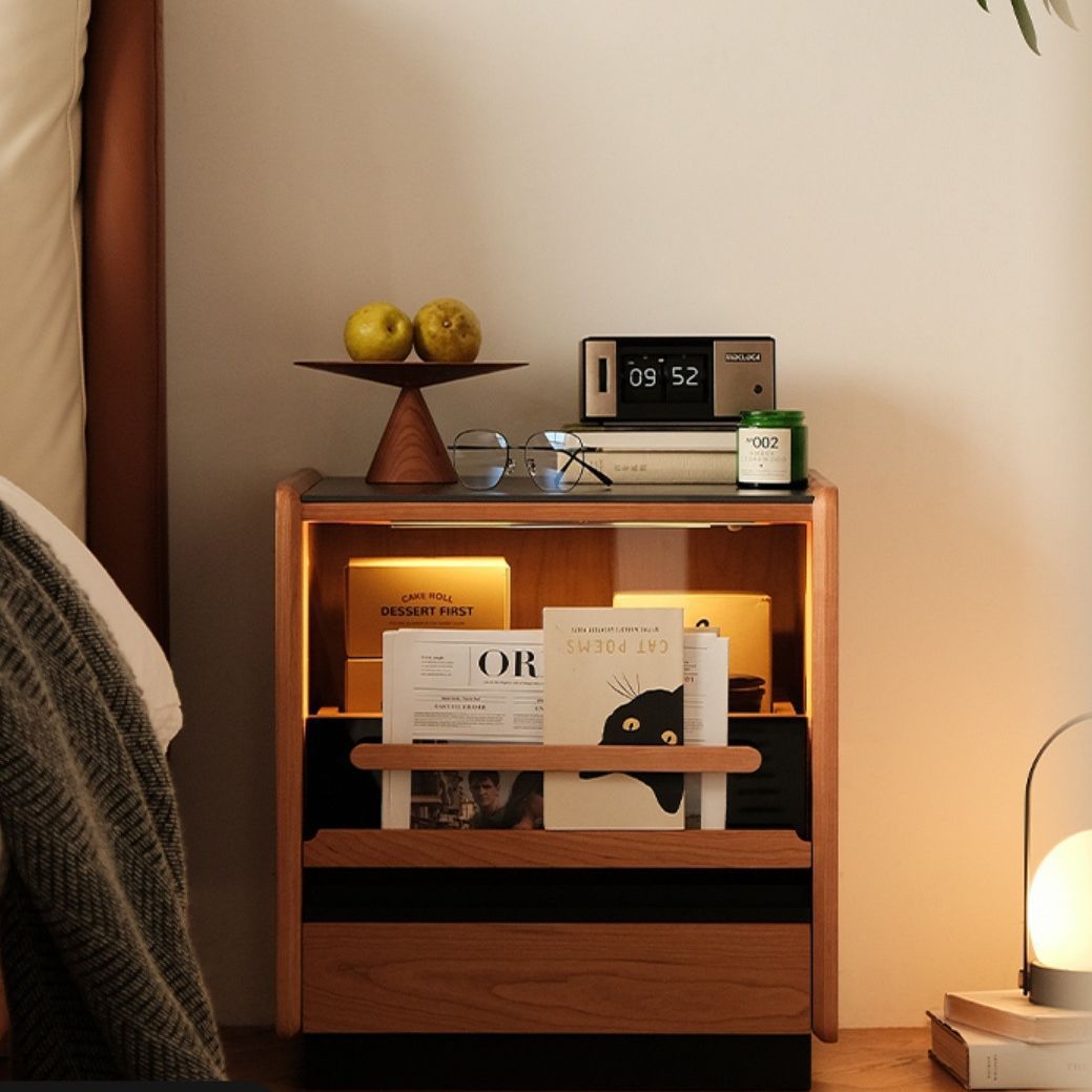 赫爾/古德床頭櫃/床邊櫃櫻桃木臥室家具實木收納櫃小型邊角櫃