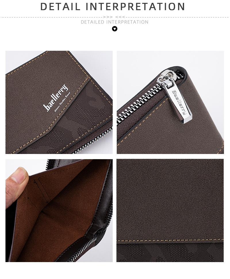 60g Weight Polyester Lining Material Zipper Closure Type Small Wallets Bags Type 1 Piece Quantity Casual, Daily Occasion Pu Leather Material Solid Color Pattern All Seasons Season Men's Gender Basic Style Square Shape Men's Solid Color Pu Leather Zipper Small Wallets 7