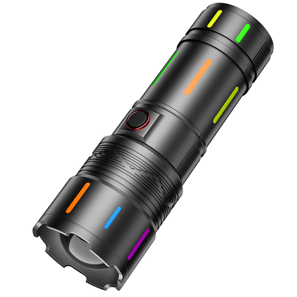 Nuevas linternas transfronterizas al aire libre ultra altas linternas de mano láser blanco ultra largo cañón de acero pequeño lámpara de iluminación impermeable