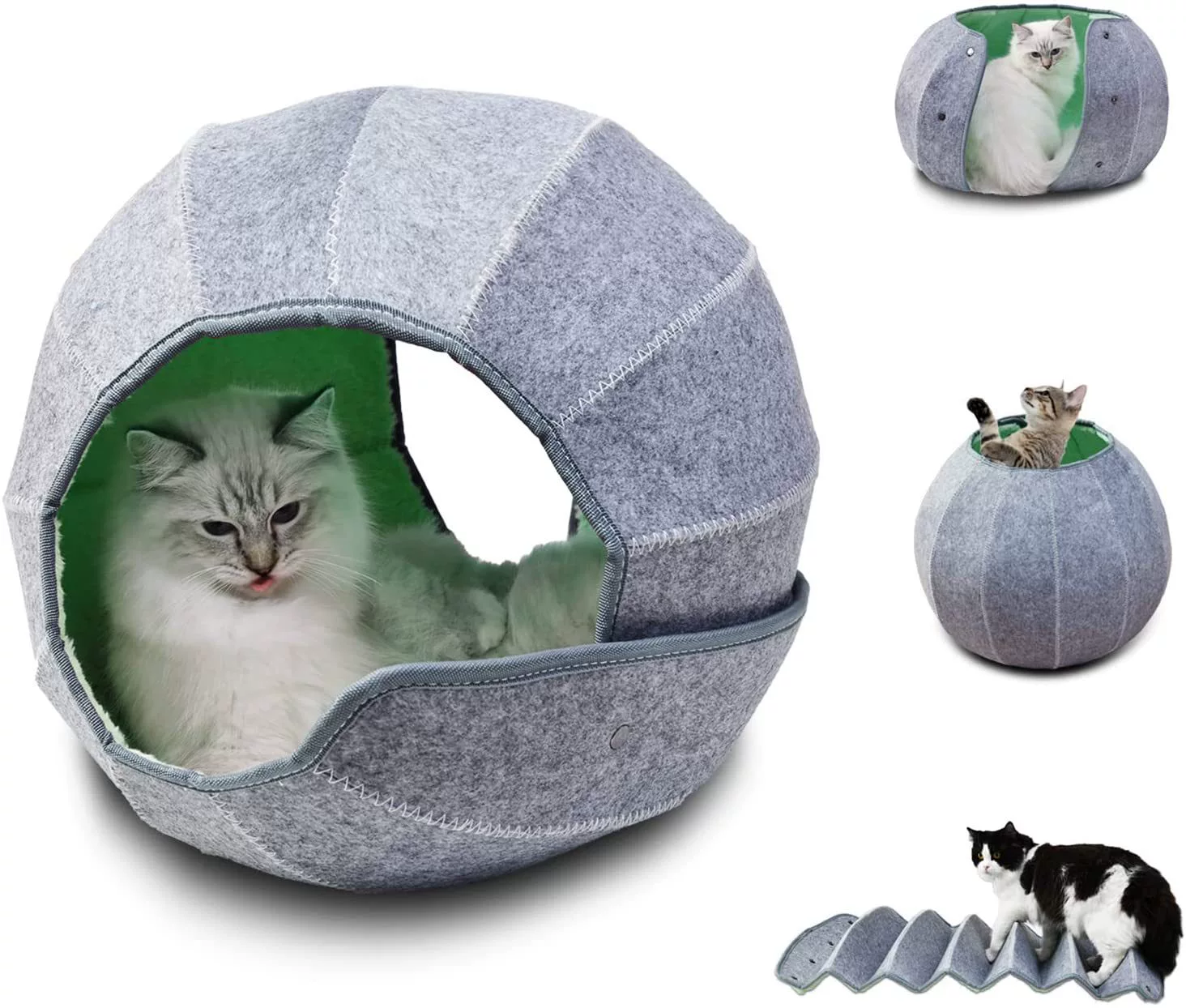 Трансграничное мягкое войлочное гнездо для кошек, универсальное выдвижное роликовое круглое спальное место для домашних животных, износостойкое войлочное гнездо для кошек