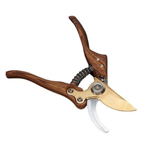 Wood grain garden tools stainless steel pruning shears garden branch shears manual household fruit tree scissors fruit branch shears
