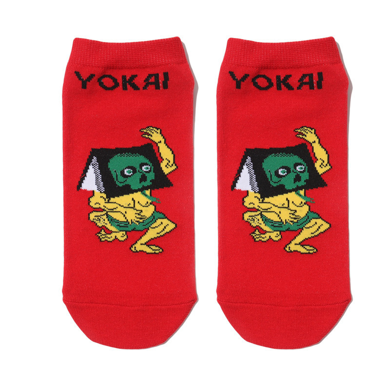 Male Japanese Monster Animation Socks Female Cotton Monster Story Sock Cartoon Personality Trend Boat Socks-5Prs 42 Img_5792