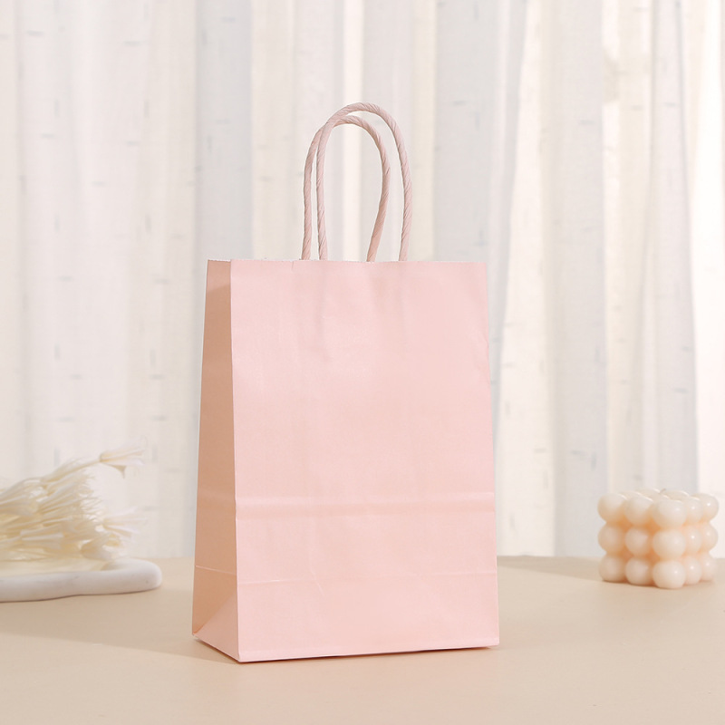 マカロン同色手提げ多色クラフト紙袋マカロン誕生日ギフトバッグ卸売りプリントショッピングバッグ手|undefined