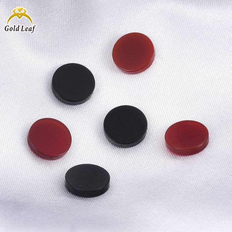 Round Flat-Bottomed Red and Black Agate Loose Stone, Plain Surface Agate Stone, Jewelry Inlay Accessories, Direct Supply from the Source Factory
