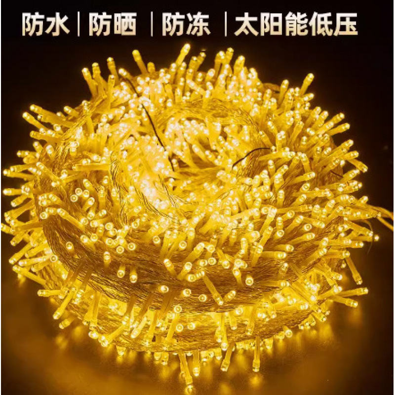 露营氛围星星灯串 led太阳能灯串户外庭院灯帐篷装饰串灯球泡彩灯|undefined