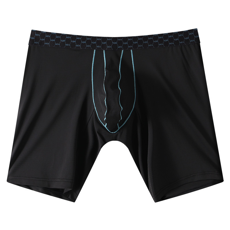 アマゾンの男性の5分のズボンは色の下着の氷の糸の中で腰の通気性の男性の足の平角の下着の大きいサイズにぶつかります。