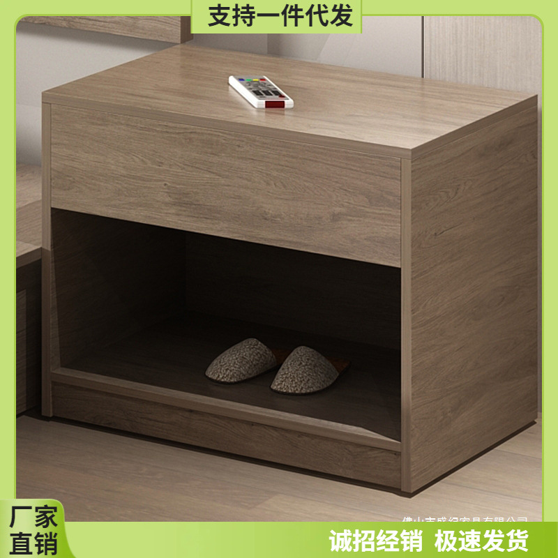 호텔 가구 침대 옆 탁자 맞춤형 선반 수납 선반 호텔 침대 옆 탁자 객실 신발장 낮은 캐비닛 단순