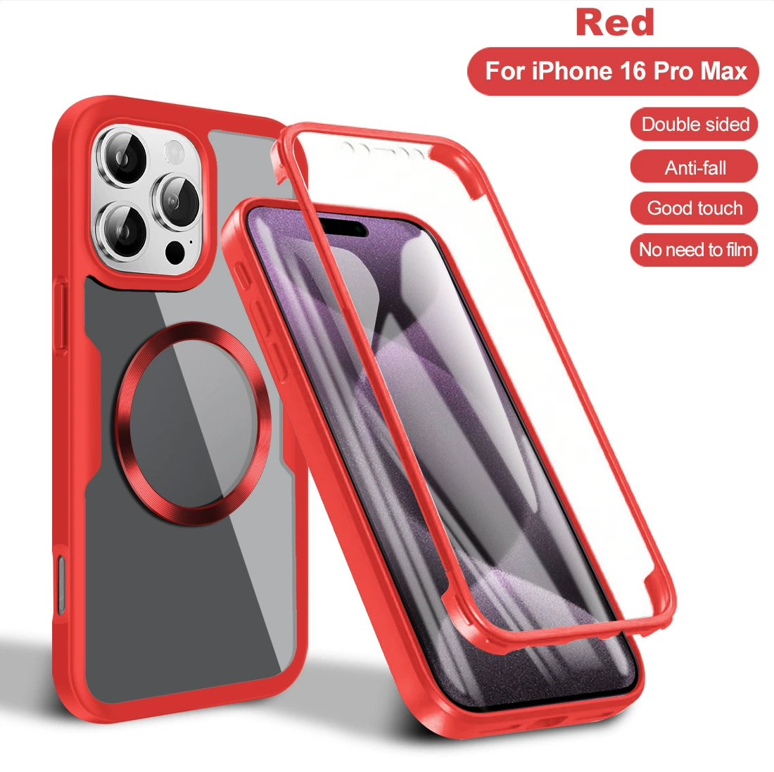 Переходящий новый модель подходящий для iPhone16ProMax Qicai 360 все включено магнитная всасывающая оболочка Apple 16Plus антивыпадение чехол