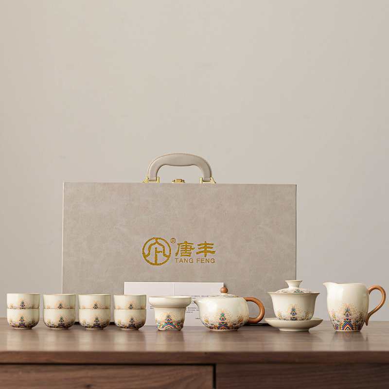 国風汝窯茶器セット軽豪華高級カンフー茶専用壺2025新作茶器茶器セット|undefined