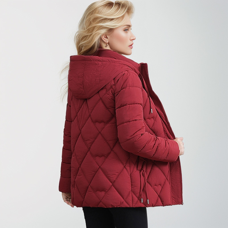 Women's Clothing Large size hooded winter mother's new fashion cotton coat warm middle aged slim short Warm jacket cotton coat_voghion.com
