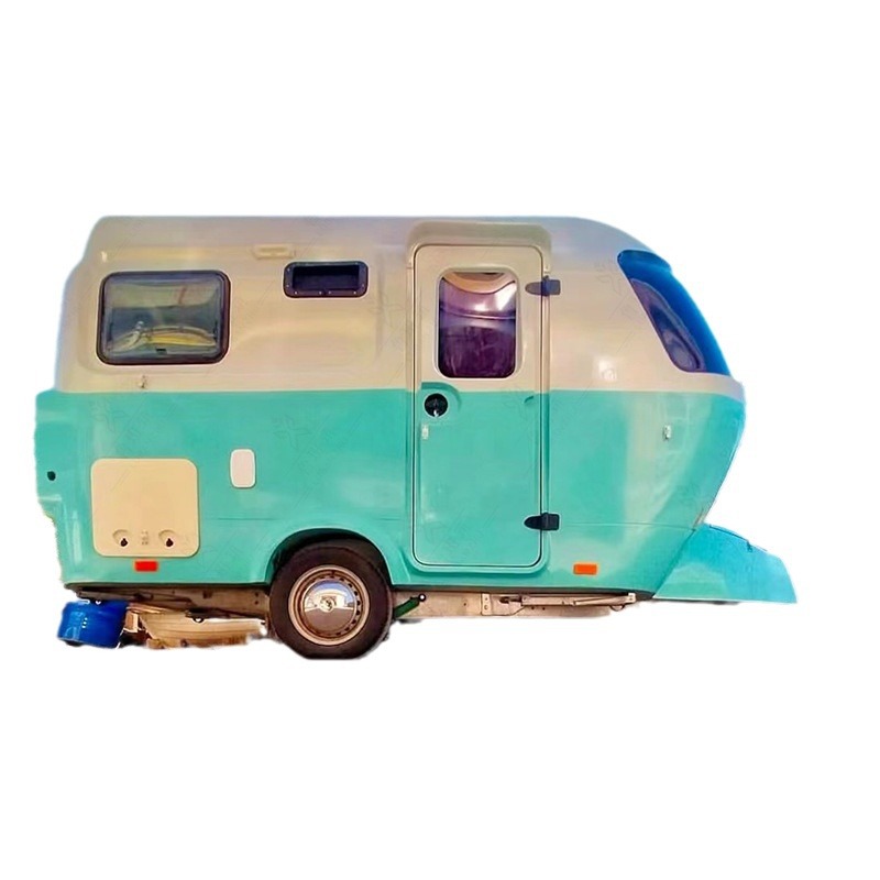 Camping al aire libre RV retro camping ventilado remolque de metal estilo británico romántico a prueba de viento y calentamiento RV