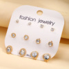 Cute earrings heart-shaped from pearl with letters, jewelry, European style, simple and elegant design, wholesale