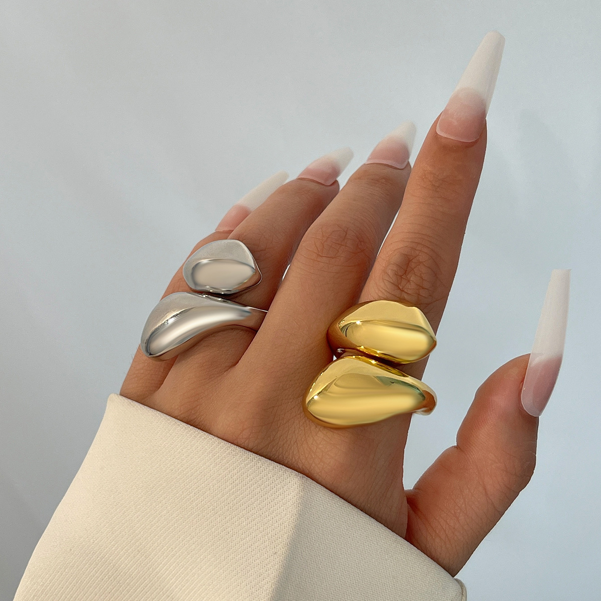 9g Weight Open Rings Classification 1 Piece Quantity Holiday, Banquet, Travel Occasion Alloy Material Geometric Pattern Women's Gender Plating Design Casual, Elegant, Lady Style Casual Elegant Lady Geometric Alloy Plating Women's Open Rings 31