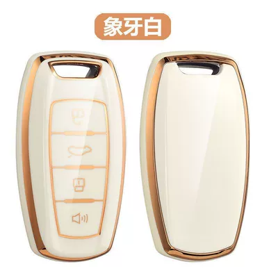 Key Bag Buckle Shell, Car key bag - haval-a-4-button-ivory-white-single-shell