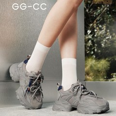 GGCC复古串珠老爹鞋2025年秋季新女秋新款厚底休闲鞋百搭通勤增高
