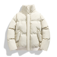 跨境男士皮棉衣立领冬季新款保暖棉服男士百搭休闲宽松外套男复古