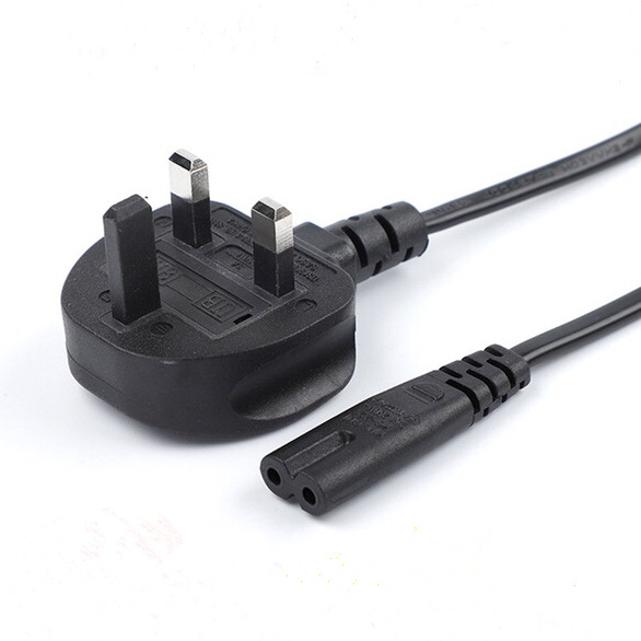 英规剃毛器八字尾母插电源线 英式假接地插头两芯电源线BS延长线