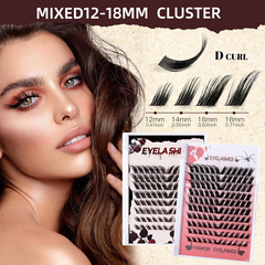 單簇DIY熱銷120簇大容量DIY斜飛假睫毛濃密仿真12-18mm眼睫毛