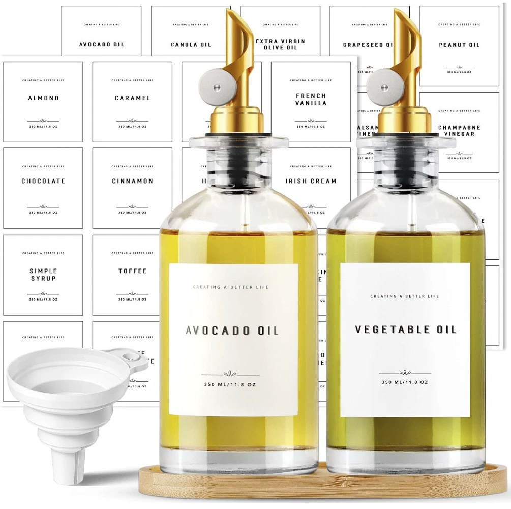 Кухонные принадлежности Amazon 500 мл кристаллическое белое стекло самоконтролируемого открытия и контроля масла горшок уксус 350 мл