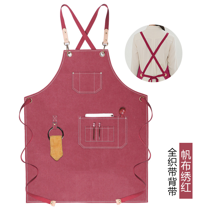 Cinta colgante estilo anillo bordado rojo