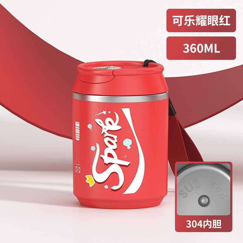 Кофейная кружка из нержавеющей стали 304 с веревкой для подвеса, креативная модная кружка «Кока‑кола», бытовая автомобильная кружка для питья, подарок