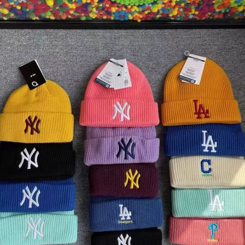 Korean MLB woolen hat for men and women, with NY letter embroidery, large logo, warm knitted hat, cold weather hat, LA versatile Korean style Korean MLB woolen hat for men and women, with NY letter embroidery, large logo, warm knitted hat, cold weather hat, LA versatile Korean style