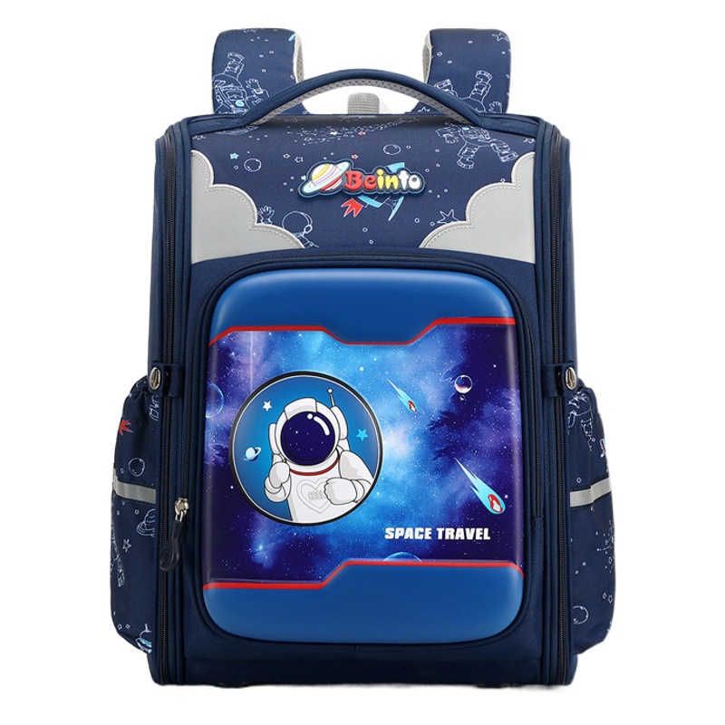 Nuevo estudiante de escuela primaria mochila integrada bolsa de espacio para niños y niñas alivio de Carga Protección de la columna vertebral Grado 1-3-6 niños mochila